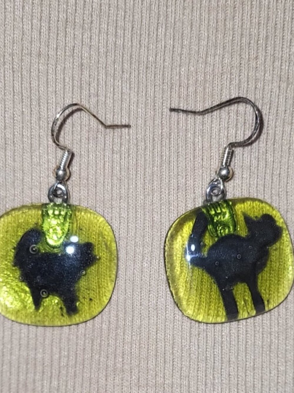 Halloween Black Cat earrings